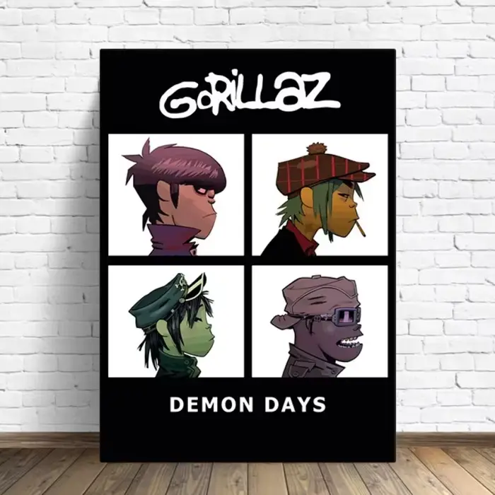 Affiche de groupe de Rock de dessin animé virtuel Gorillaz