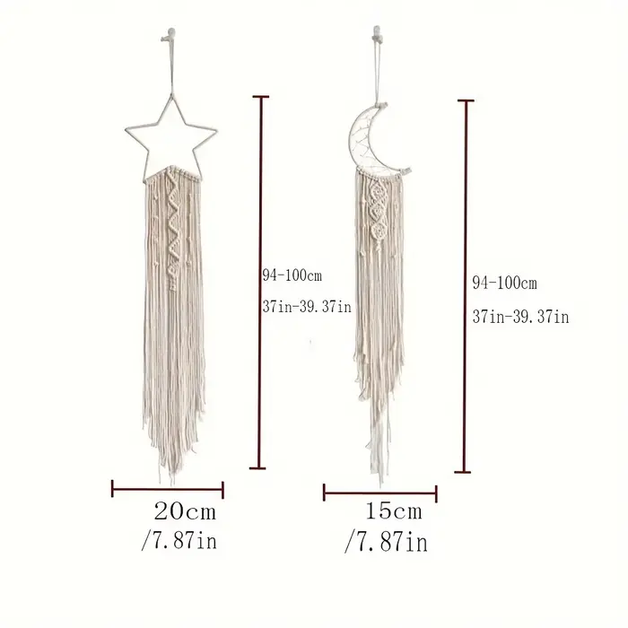 Pendentif tissé étoile et lune, décoration d'intérieur, pendentif de chambre à coucher, cadeau de va