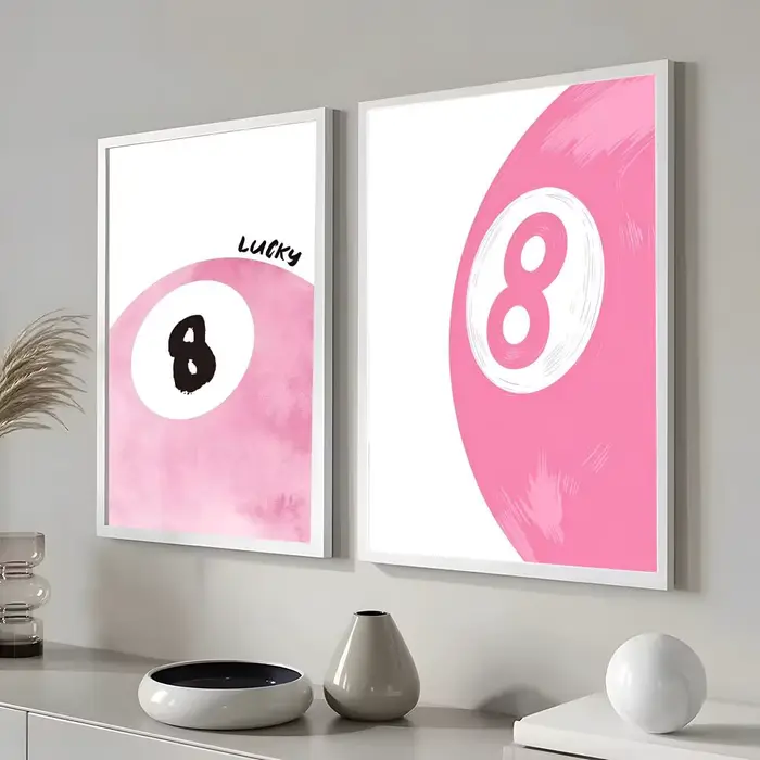 Affiche de décoration à motif rose
