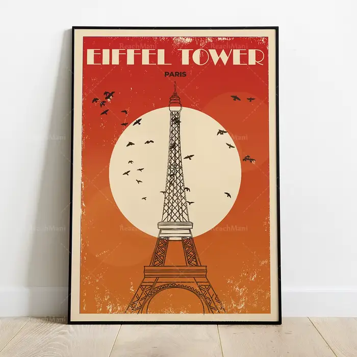 New York-États-Unis-Retro City-Statue des libérateurs-Affiche de voyage