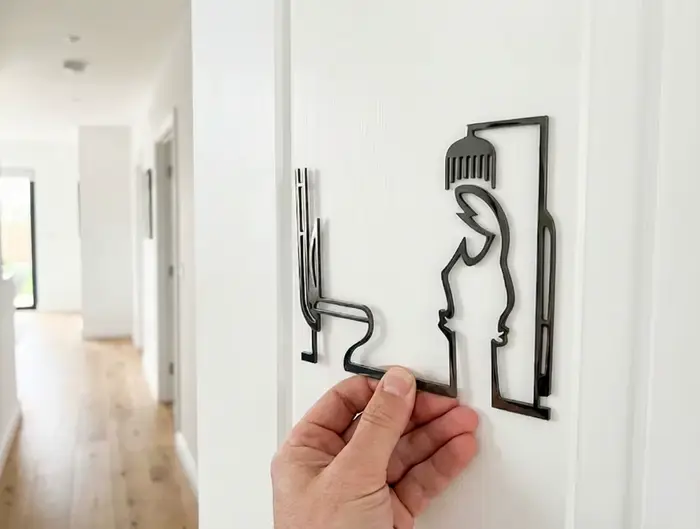 Panneau de porte de salle de bain en métal