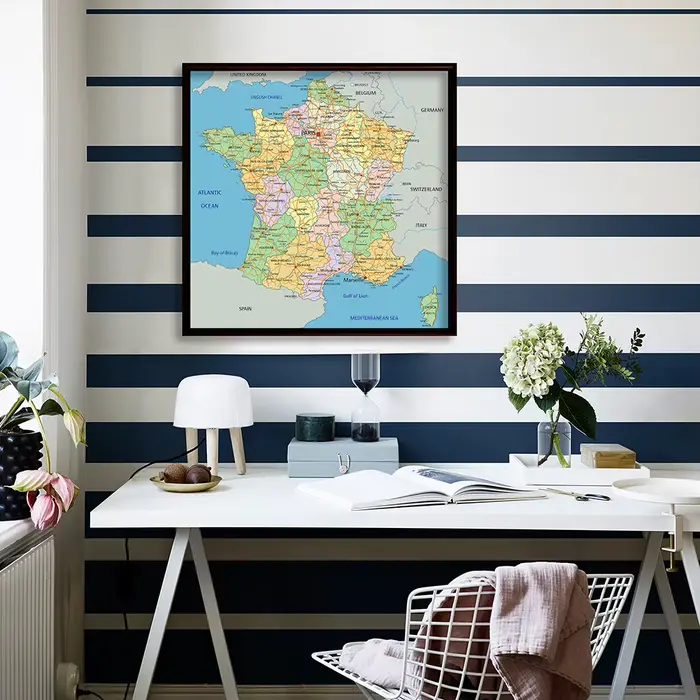 Toile Non tissée de carte politique de la France