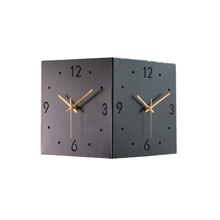 Horloge murale d'angle Double face moderne pour salon