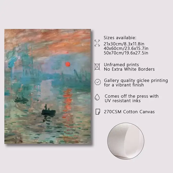 Monet – imprimés sur toile d'art de paysage abstrait