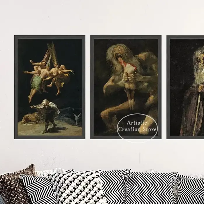 Sorcières sabbat par Francisco De Goya le colosse toile peinture affiche mur Art photo salle De cinéma maison chambre décoration