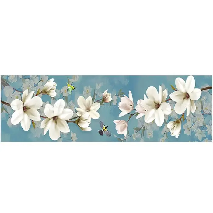 Toile imprimée de fleurs de Magnolia blanches, Kits de points de croix, fil de coton 11CT, Kit de br