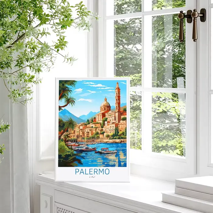 Affiche de voyage en ville d'italie