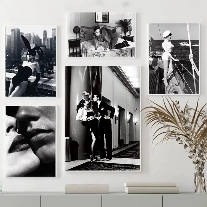 Affiche de mode en noir et blanc pour la décoration de la maison