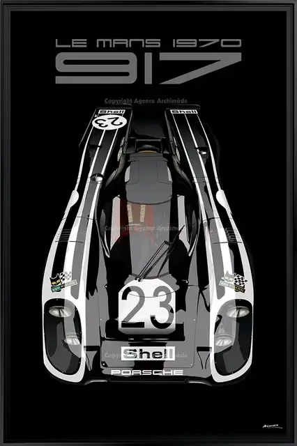 Art mural Pop moderne Le Mans 24 heures 1971 917K Martini Racing Team voitures HD toile affiche impr