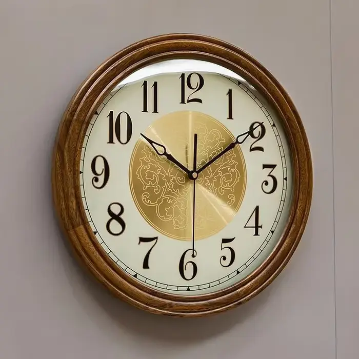 Grande horloge murale en bois massif pour salon