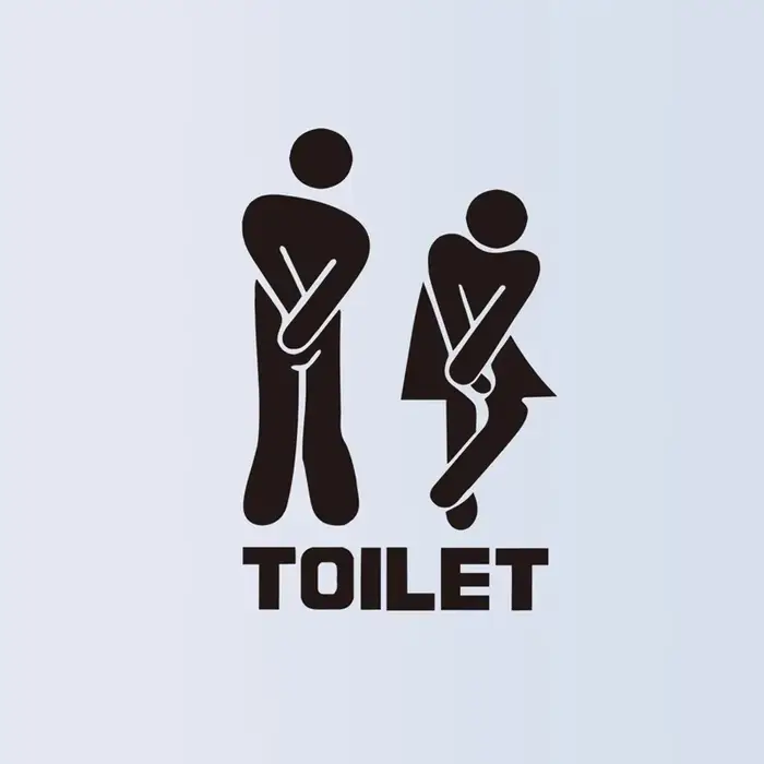 Autocollants muraux/portes de toilettes créatifs et amusants