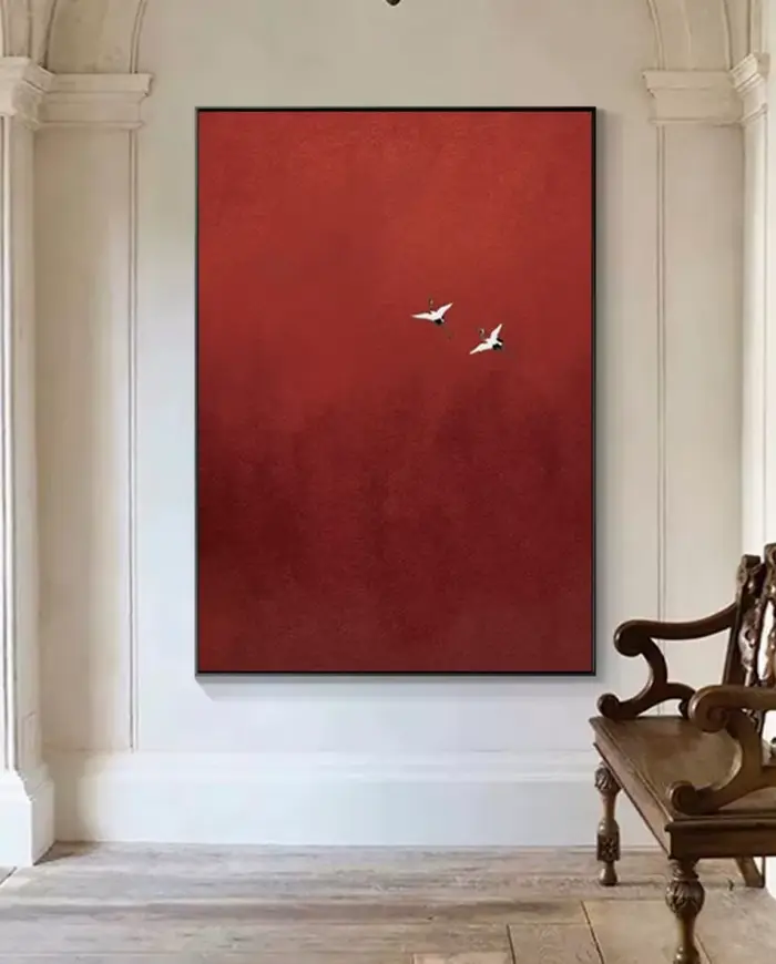 Peinture surréaliste de ciel cramoisi