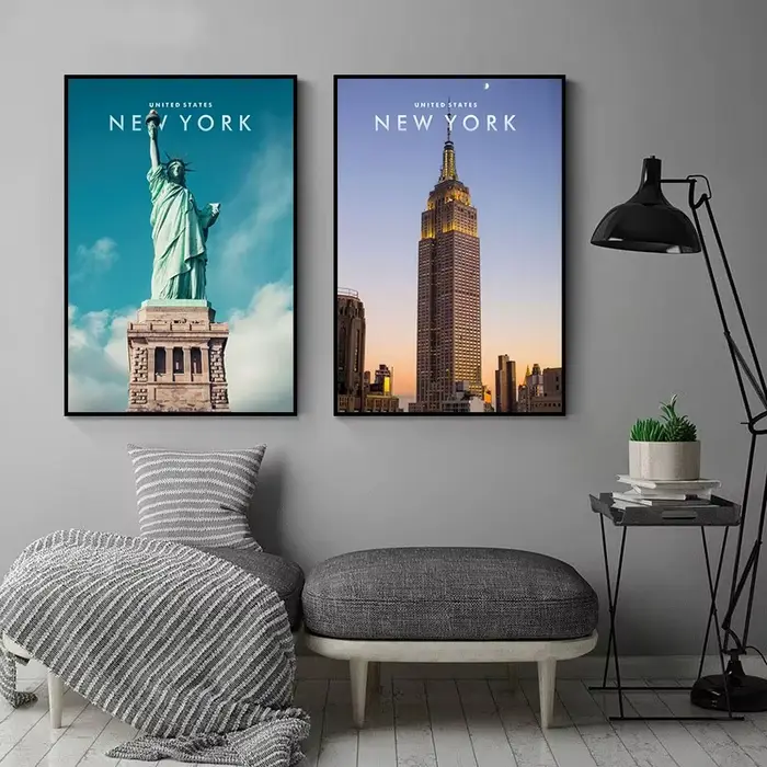 Affiches de coonnées de la ville de New York de paysages urbains célèbres