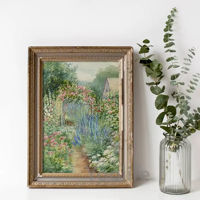 Affiche sur toile de peinture à l'huile vintage pour jardin d'été
