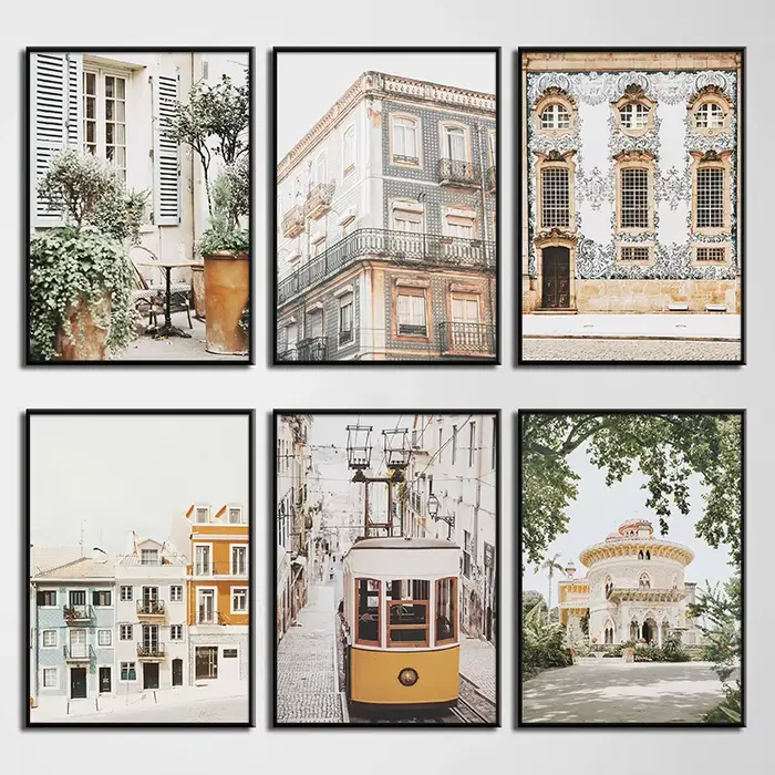 Affiche de paysage de voyage européen du Portugal