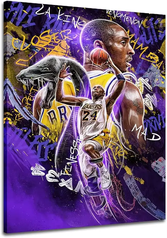EXPOTE Kobe Bryant affiche toile mur Art impression Mamba mentalité inspirant joueur de basket-ball 