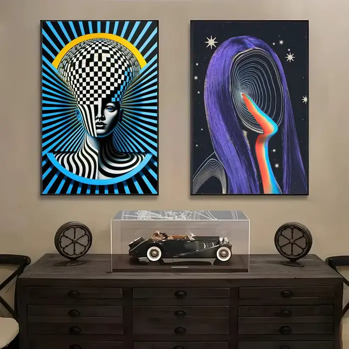 Affiche d'art futuriste abstrait