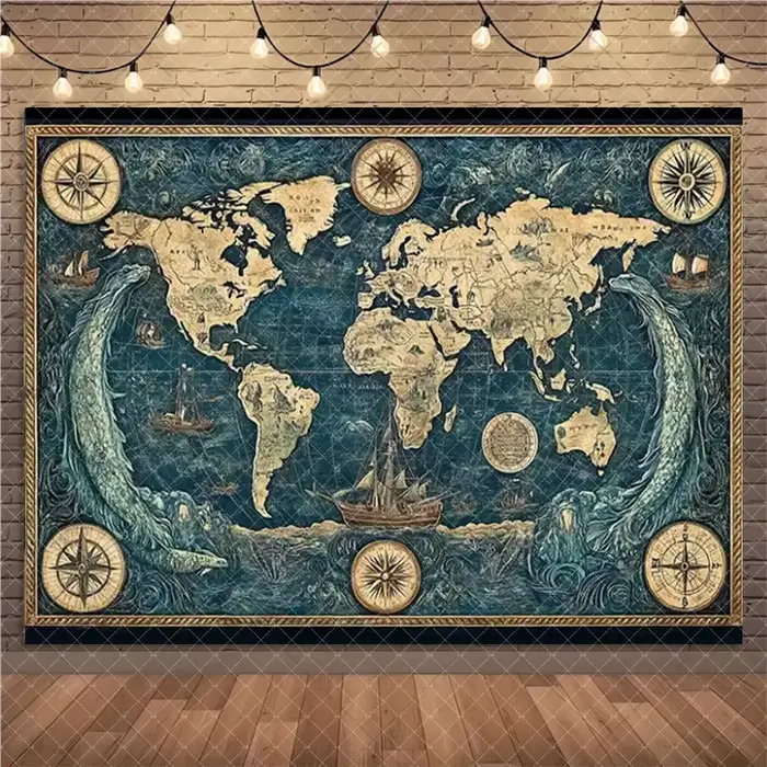 Affiche de Journal de carte du monde Vintage