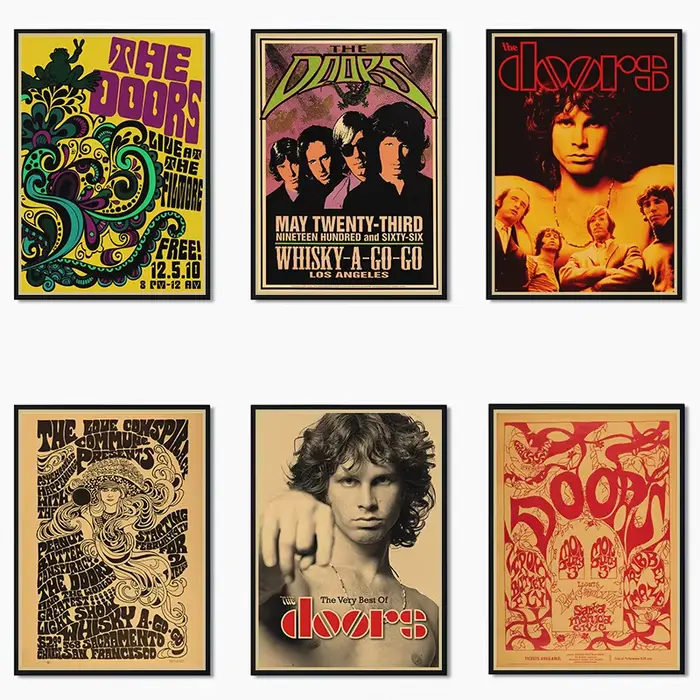 The Doors Jim Morrison-Affiche murale vintage en papier kraft