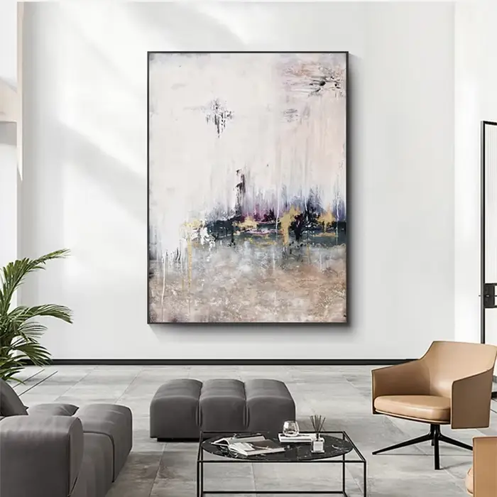Grande peinture à l'huile abstraite sans cadre