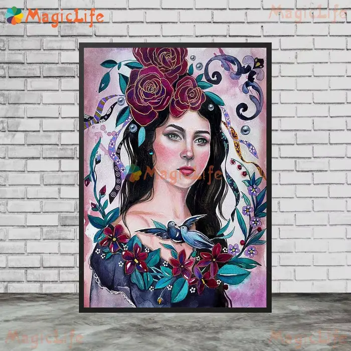 Portrait du jour des morts du mexique des femmes, images murales de fille Grimace pour affiche de salon, peinture sur toile d'art mural sans cadre