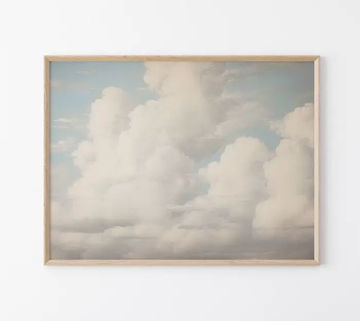 Affiche de nuage Pastel Vintage, beau paysage de ciel, peinture sur toile, Art Mural abstrait pour p