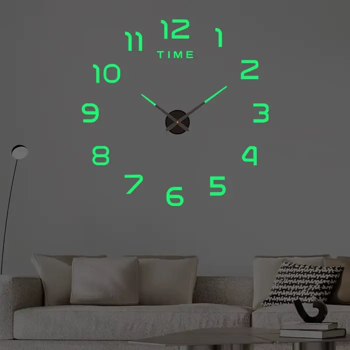 Grande Horloge Murale 3D à Quartz