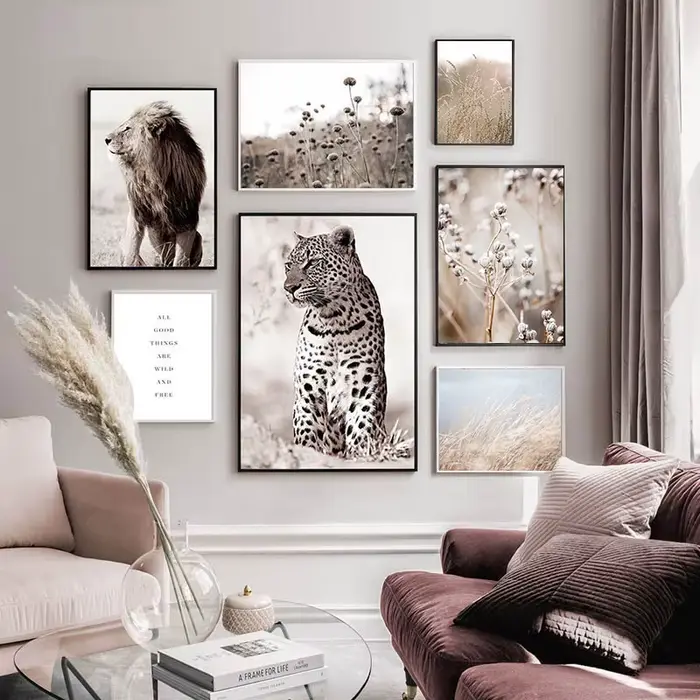 Affiche d'art mural décoratif scandinave beige