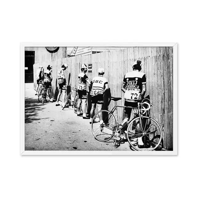 Toile de peinture Vintage noire et blanche pour vélo de cycliste, cadeau pour décor de salle de bain