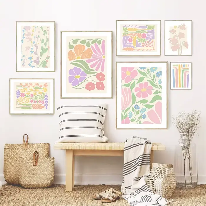 Toile d'art mural avec fleurs fraîches
