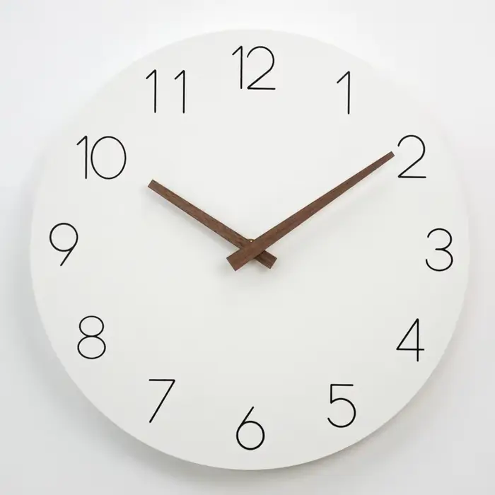 Horloge murale en bois à motif blanc Simple et moderne
