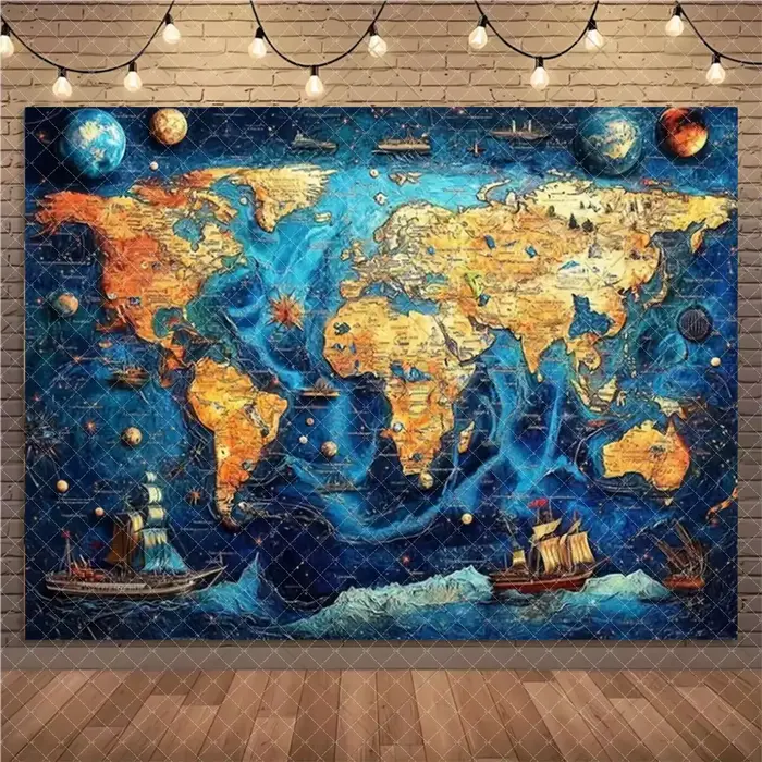 Affiche de Journal de carte du monde Vintage