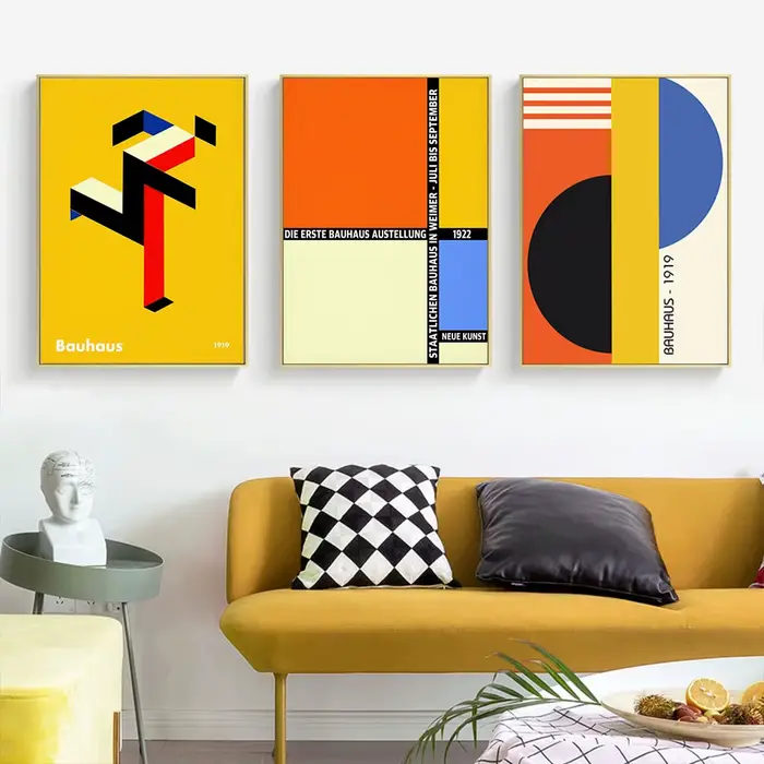 Bauhaus – galerie murale de géométrie Mondrian