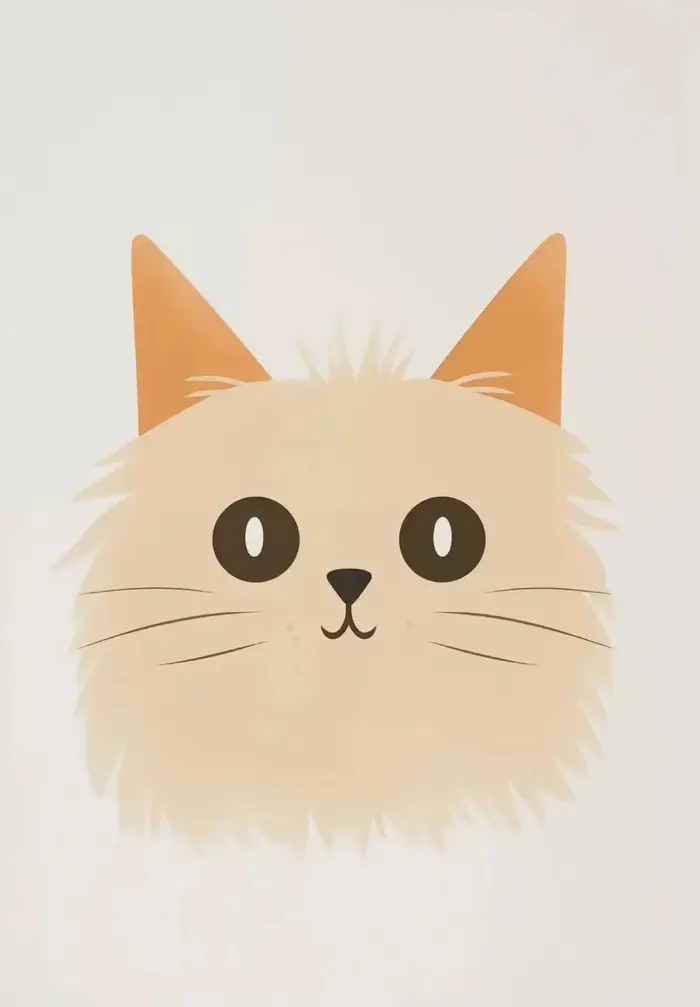 Affiche d'art minimaliste de chat mignon, peinture sur toile d'animal de dessin animé moderne, impre