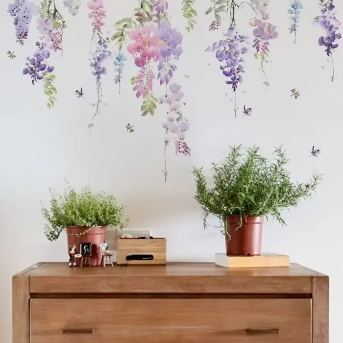 Autocollants muraux floraux plantes à fleurs