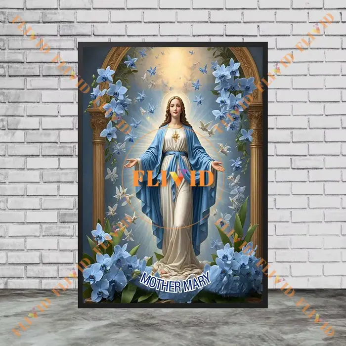 Affiche de rédemption de la vierge marie avec fleurs, Religion, christianisme, images murales pour s