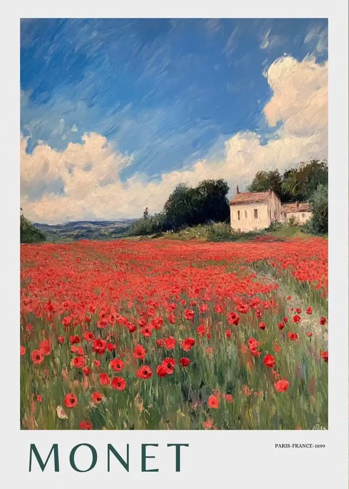 Monet – affiche de champ de coquelicot, imprimés floraux modernes, peinture sur toile, images d'art 