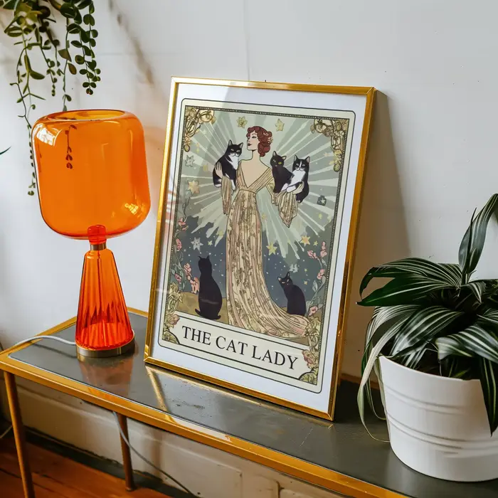 Affiche imprimée sur toile The Cat Lady Tarot