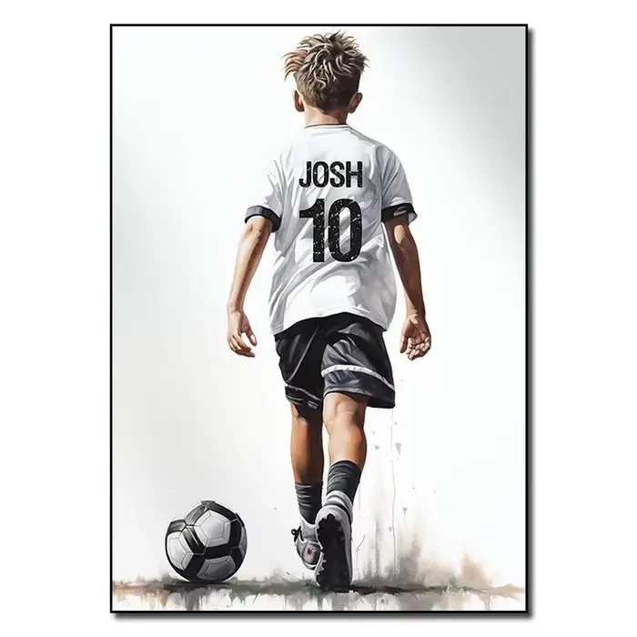 Affiche de joueur de Football personnalisée, cadeau de Football pour garçons, Art mural de Football,