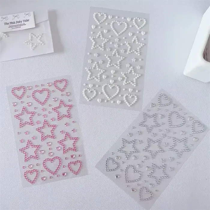 Autocollants 3D étoile coeur cristal pour enfants