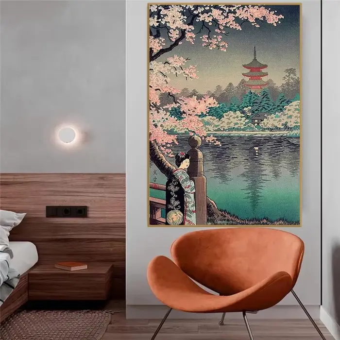 Affiche traditionnelle japonaise rétro ukiyo-e