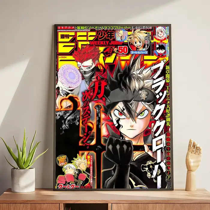 Affiche d'anime Black Clover, cadeaux de vacances, décoration conçue pour la maison, le restaurant, 