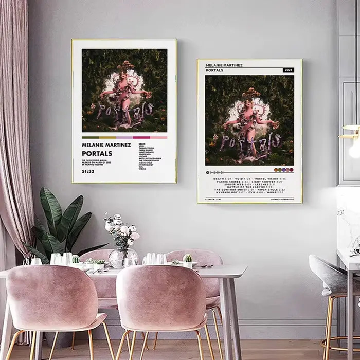 M-Melanie MMartinez 2023 nouvel Album de musique Portals chanteur étoile nordique esthétique Hip Hop affiche toile peinture mur Art décor à la maison