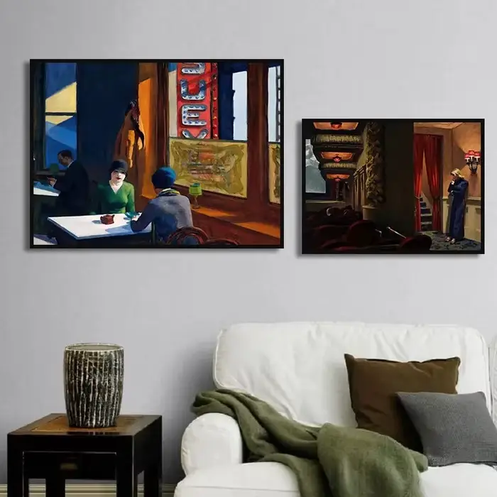 Affiche Edward Hopper, images modulaires de personnes au soleil