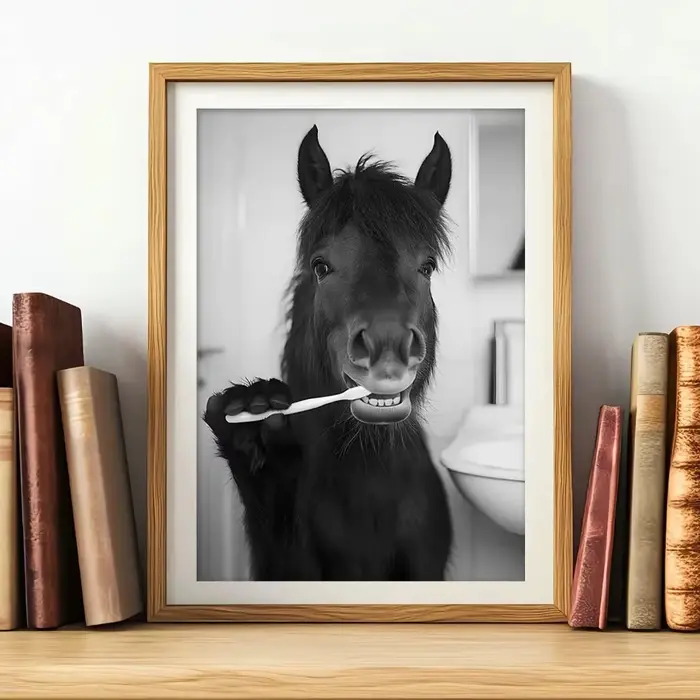 Affiche d'art Animal à brosser les dents
