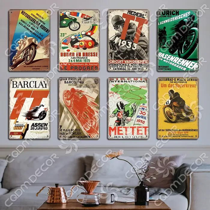 Affiche de moto Vintage