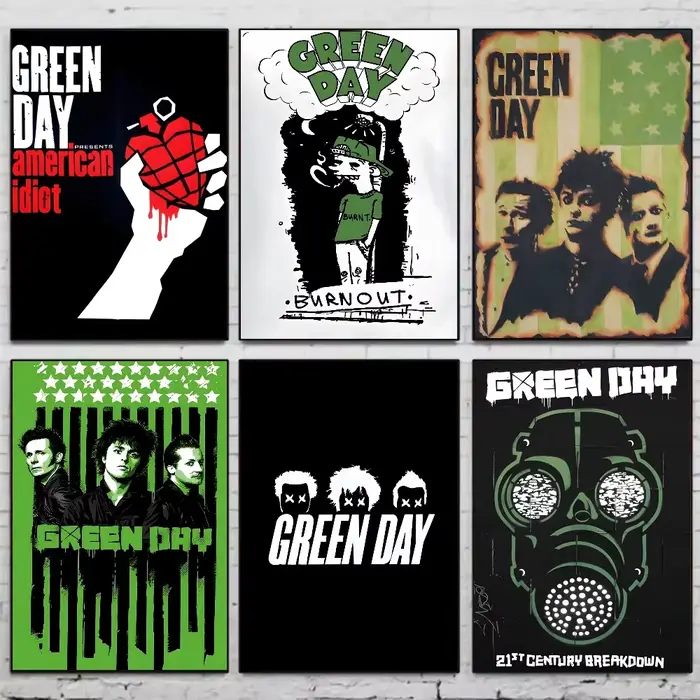 Affiche Vintage du groupe de Rock du jour vert
