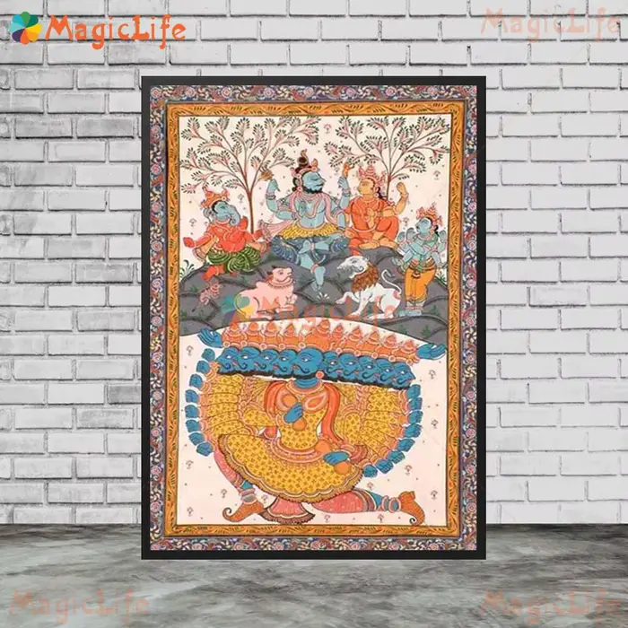 Affiche murale Padmasana Shiva ParvSauwith Nandi