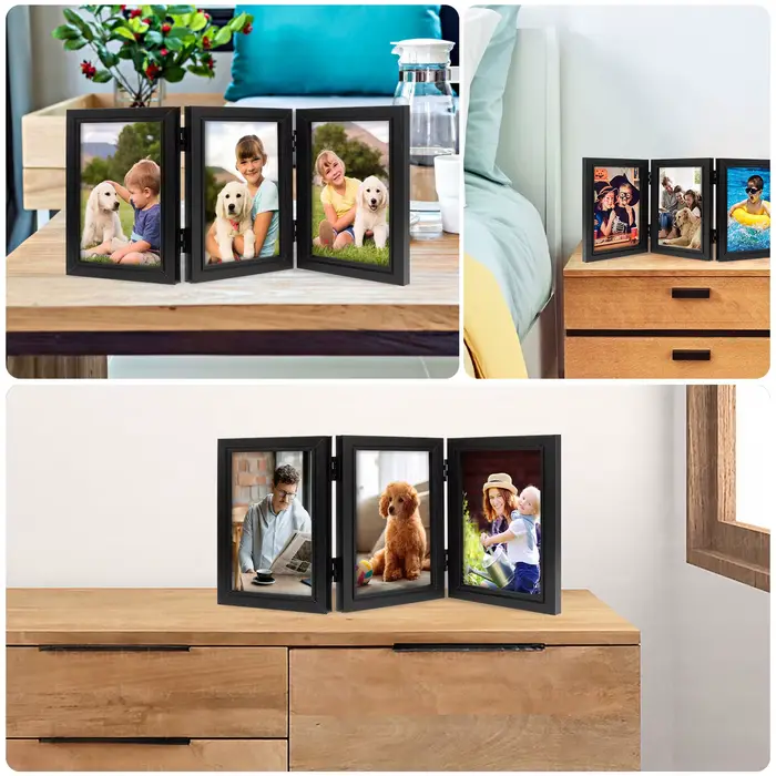 Cadre photo double/triple 180 ° Support
