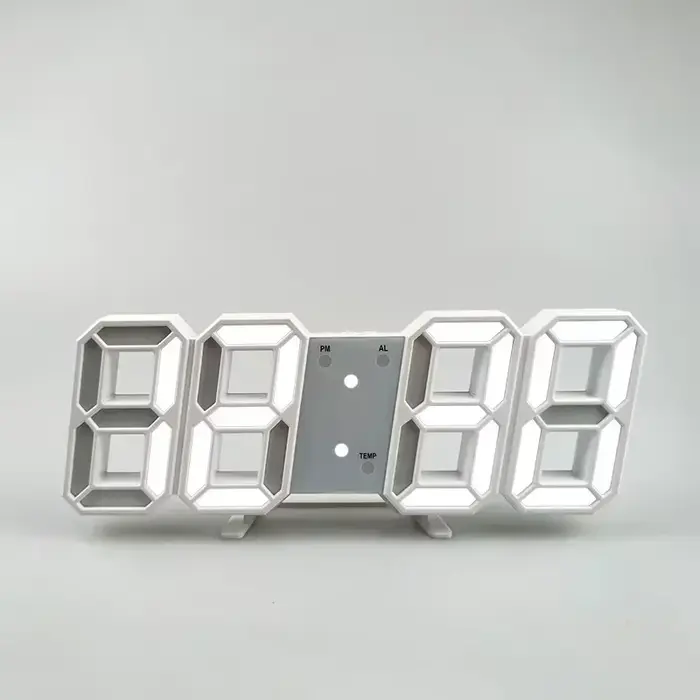 "Montre murale numérique 3D LED moderne – Décoration d'intérieur multifonctionnelle élégante avec al
